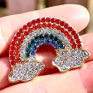 🔥2/$20 Rainbow Brooch Rainbow Rhinestone Pin